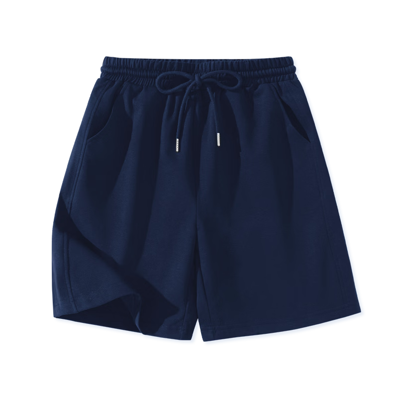 MINISO Women's Sports Shorts 2026 New Summer Lightweight Navy Blue Mid-Length Casual Wide-Leg Five-Point Pants for High School Students