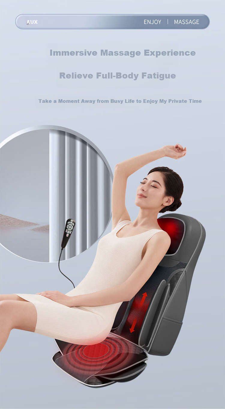AUX 12D-K500 Massage Cushion Seat Pad Neck Massager Shoulder Waist Back Straight Rail Massager Gift for Parents and Girlfriend Birthday Holiday 1