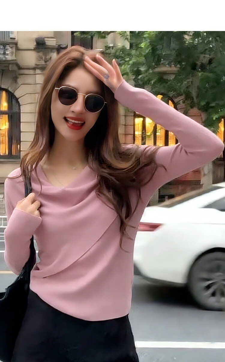 MT Heartbeat Knitwear Spring Elegant V-Neck Long Sleeve Wool Blend Sweater for Women 4