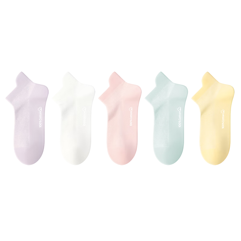 Baby Children's Socks Spring Summer Thin Girls Short Socks Pure Cotton Class A Mid-Large Kids Invisible Non-Slip No-Fall Boat Socks