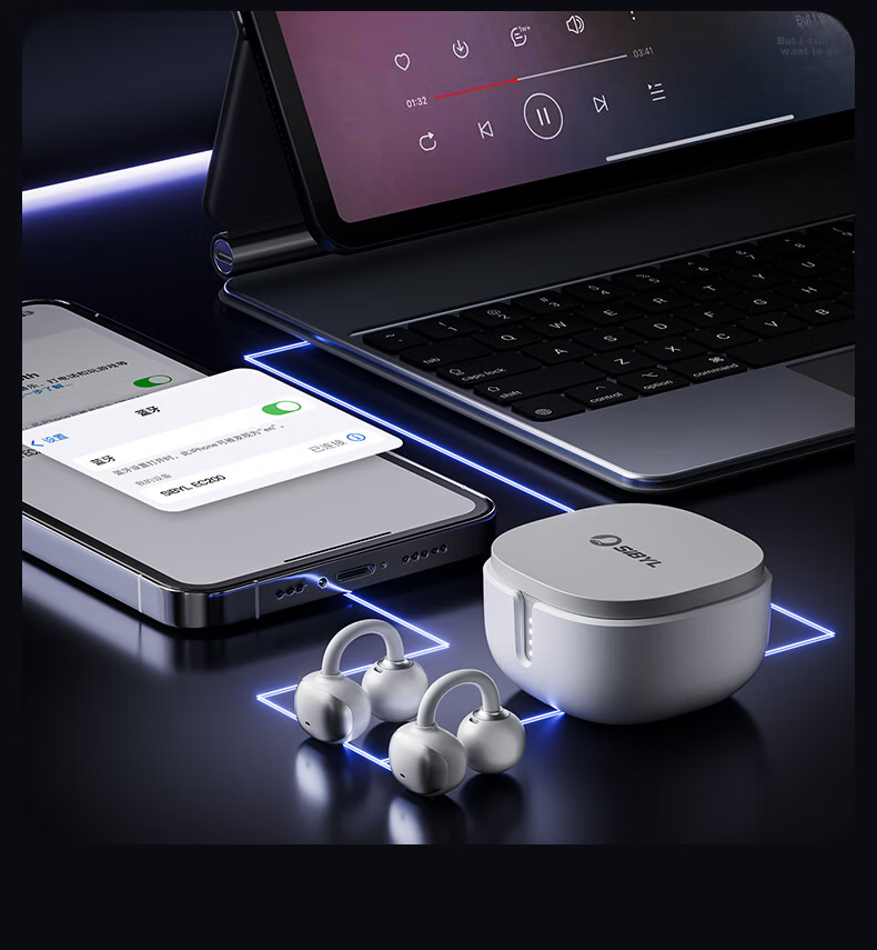 Sibyl EC200 Bluetooth Bone Conduction Ear Clip Wireless Open-Ear Sports Running Headphones 2026 New Model Long Battery Life Noise Cancelling High-Quality Sound Non-In-Ear Ear Hook 25