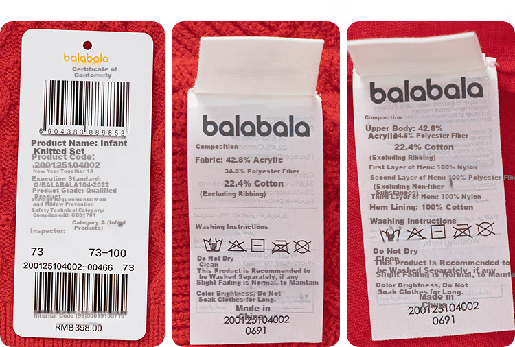 Balabala Baby Knitted Set First Birthday Dress Set New Year Outfit 200125104002 6
