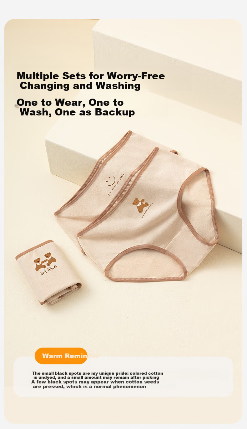 Dingguagua Girls' Triangle Underwear Short Pants Full Cotton Antibacterial Class A Breathable Children's Underwear Little Cute Rabbit 140 12