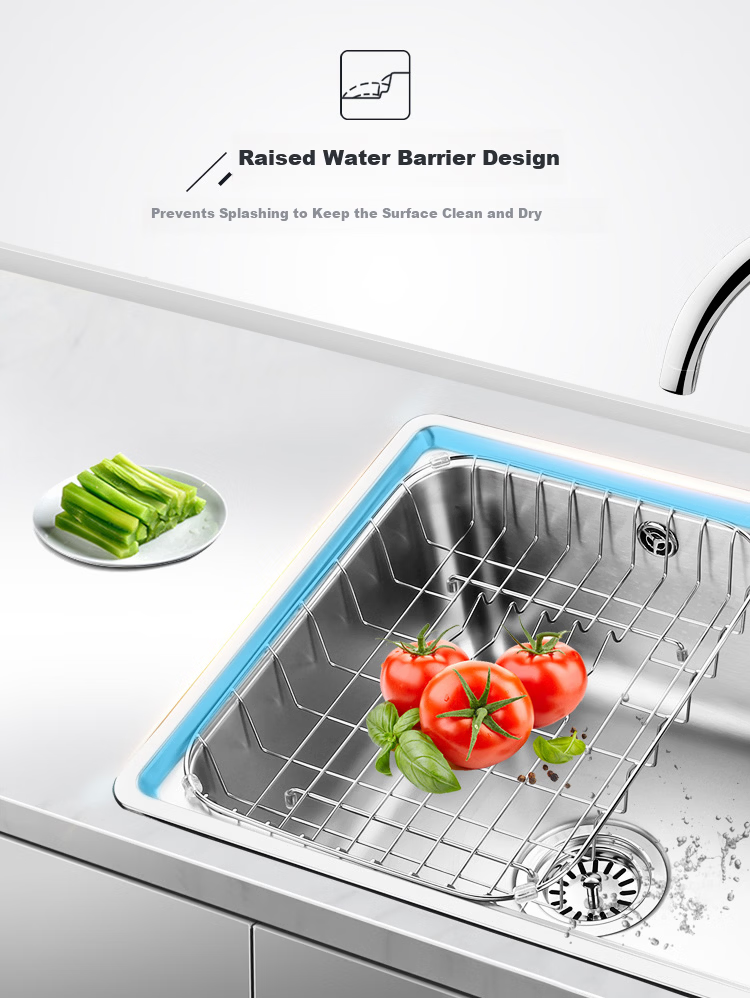 OULIN Single Bowl Sink Set 304 Stainless Steel Kitchen Sink with Copper Faucet Thickened Single Bowl 8