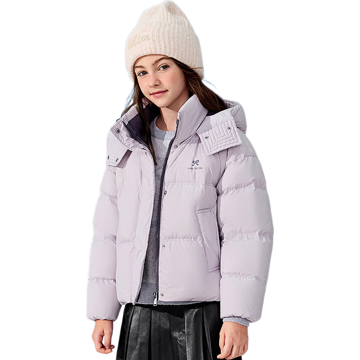BALABALA balaOne Kids Down Jacket Girls Outdoor Windproof Warm Winter Coat 2025 Colorblock 208425107005