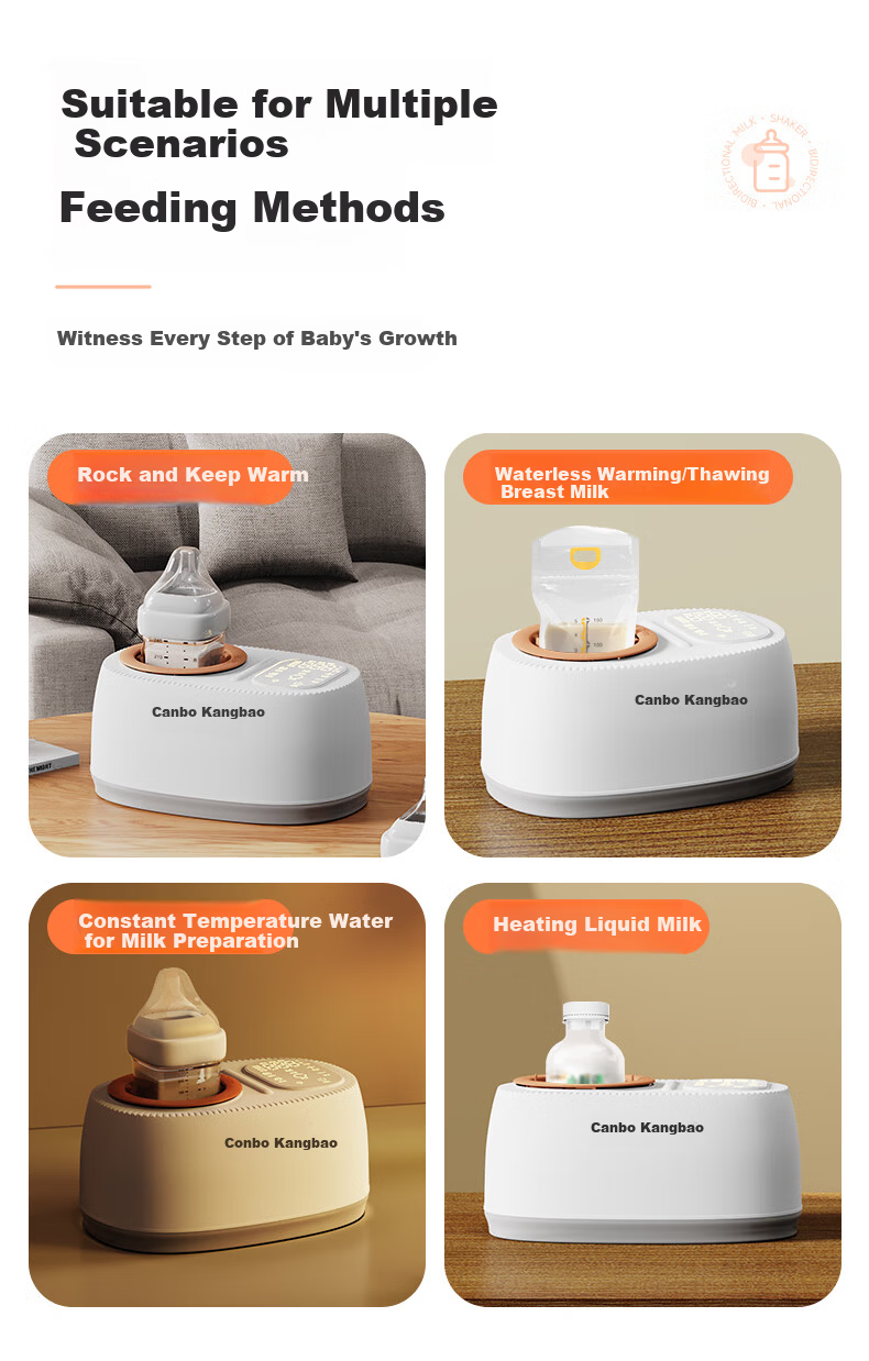 Canbo Baby Bottle Warmer and Milk Mixer 2-in-1 Automatic Milk Preparation and Heating Device Waterless Infant Milk Warmer 5
