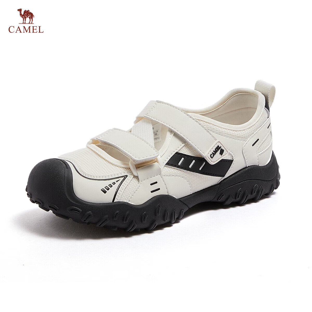 CAMEL Cute Ugly Style Women's Breathable Outdoor Casual Shoes Magic Tape Sports Sandals L26M577012 Beige/Black 37