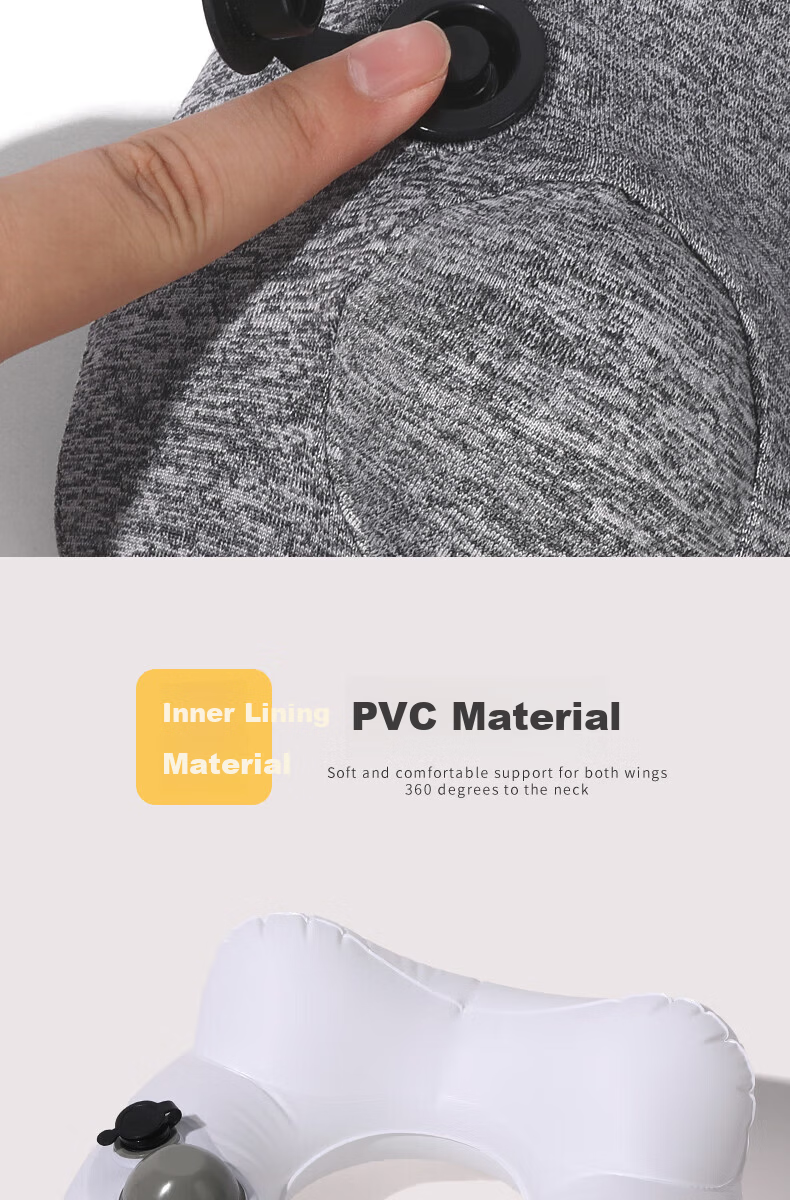 JAJALIN Inflatable U-Shaped Travel Neck Pillow Portable Sleep Aid for Long Trips Pressurized Cervical Support Pillow 9