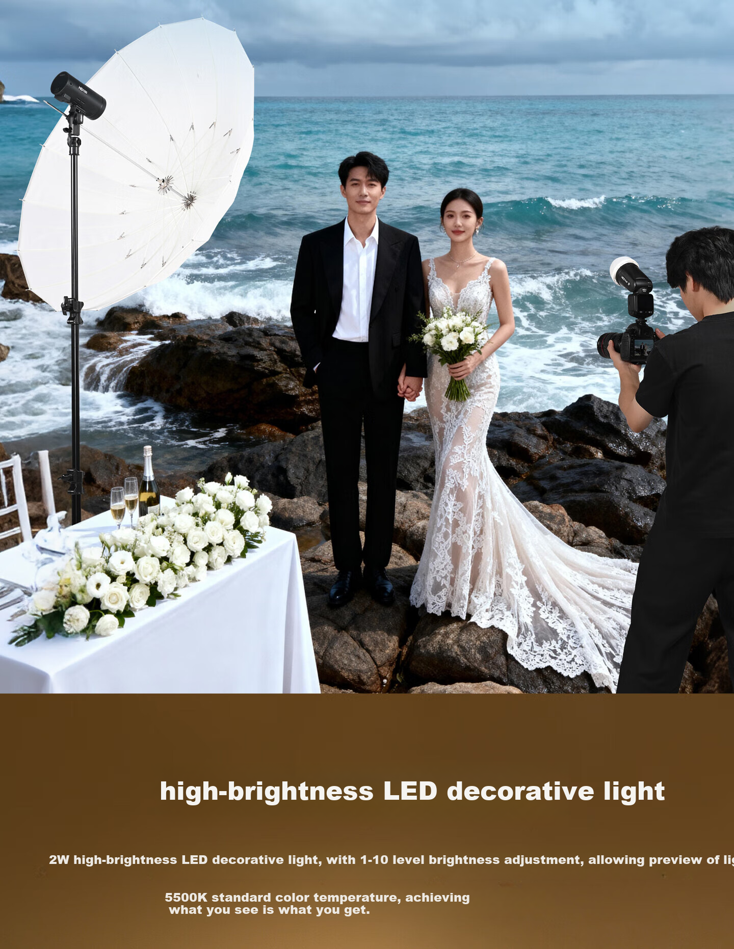 JINBEI HD100 Portable Off-Camera Flash LED Fill Light Lithium Battery TTL High-Speed Photography Camera Lighting Indoor Outdoor HD-100MAX Standard Kit 12