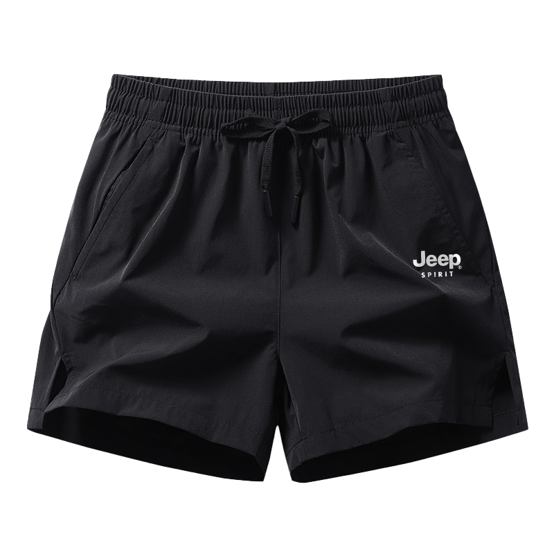 JEEP SPIRIT Men's Summer Loose Thin Solid Color Casual Fitness Outdoor Sports Five-Point Ice Silk Shorts