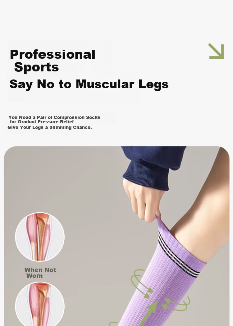 XUEXIMAN Compression Calf Socks Pressure Sports Slimming Leg Cycling Hiking Tennis Running Fitness Yoga Mid-Calf Socks 11