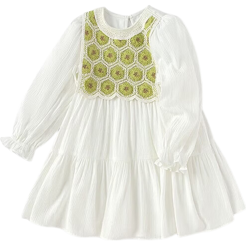 Balabala Girls' Dress 2025 Spring New Fake Two-Piece Skirt [Mall Same Style] 201125111020