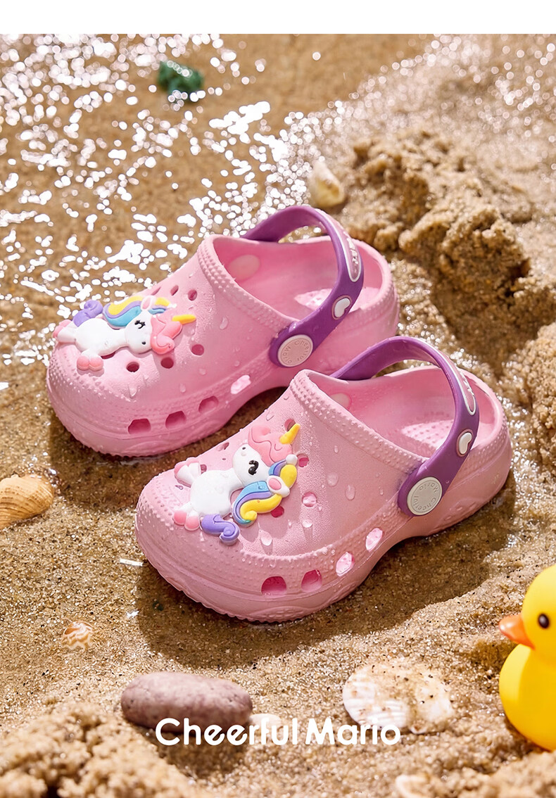 Cheerful Mario Kids Summer Slippers Boys Girls Toddler Cartoon Beach Sandals Non-slip Soft Sole Indoor Closed-toe Baby Clogs 20