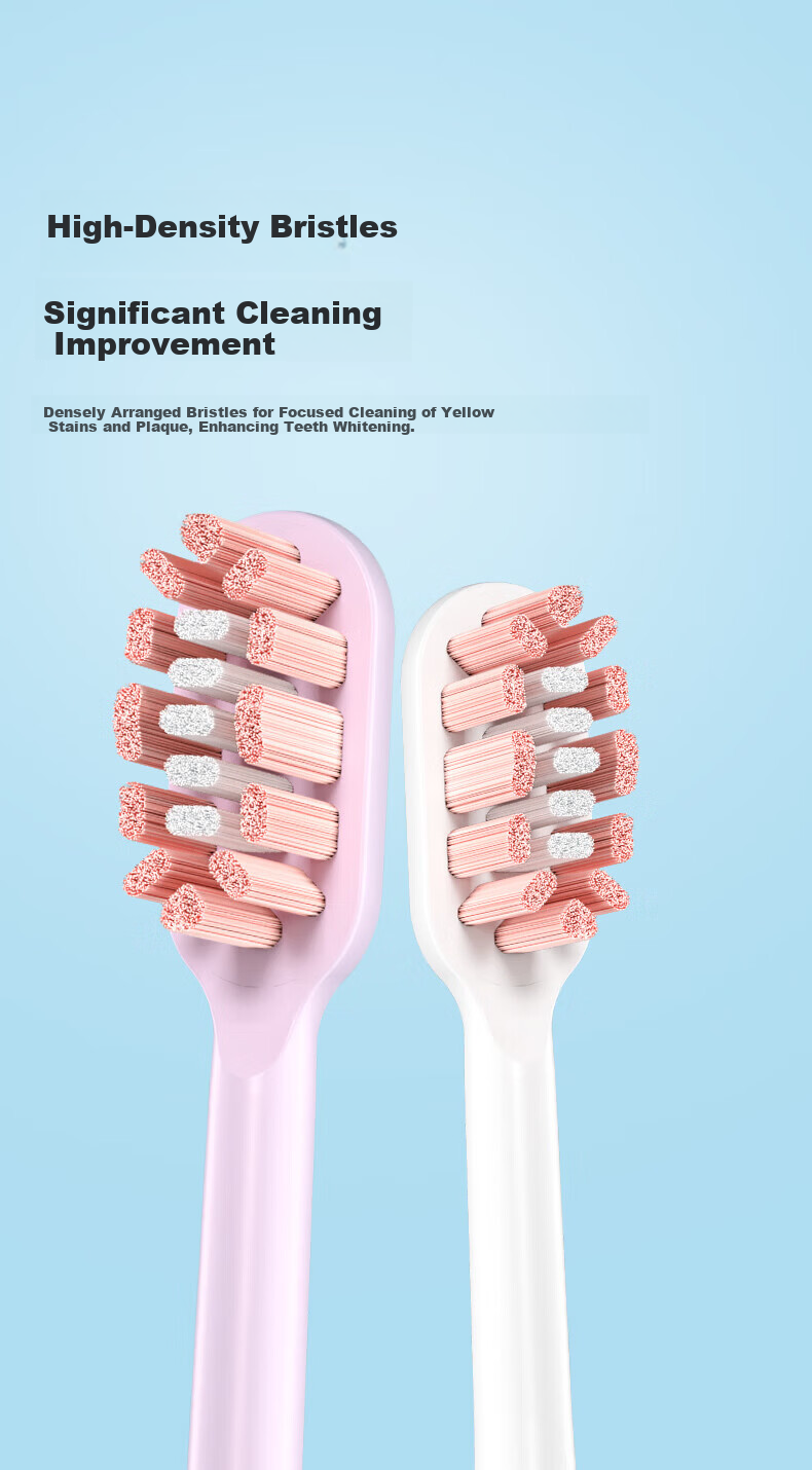 Dong Nai Lun Compatible Replacement Brush Heads for Feike Electric Toothbrush FT7105/FT7106/FT7205/FT7108/TH01, Universal Fit, Romantic Pink, 8-Pack 4