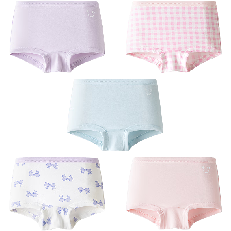 BALABALA Kids Cotton Underwear A-Class Girls Baby Boxer Briefs Toddler Children's Four-Point Pants 5-Pack Skin-Friendly Comfortable