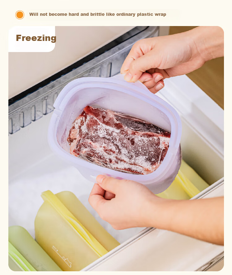 Shuke Silicone Food Storage Bag Food Grade High Temperature Resistant Household Fruit Bag Refrigerator Freezer Sealed Bag 13