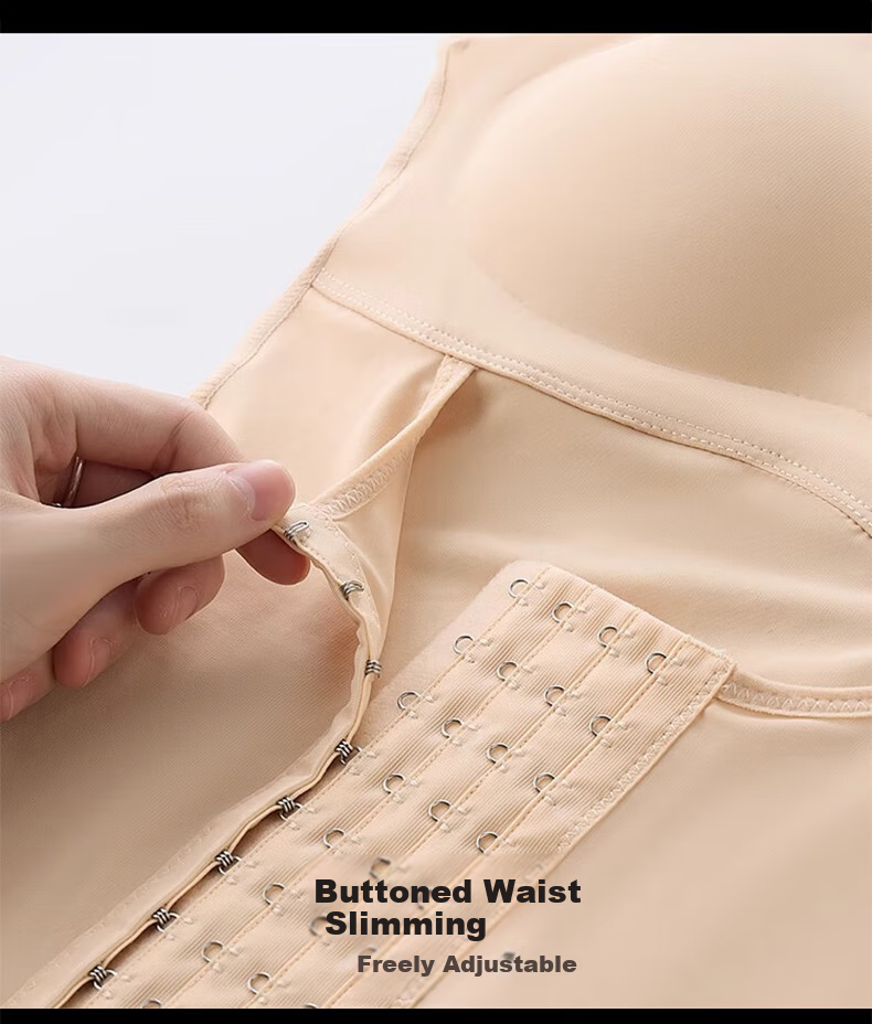 LangSha Postpartum Shaping Bodysuit Strong Abdomen Control Waist Trainer with Chest Pads Removable Back Slimming Body Shaper 17