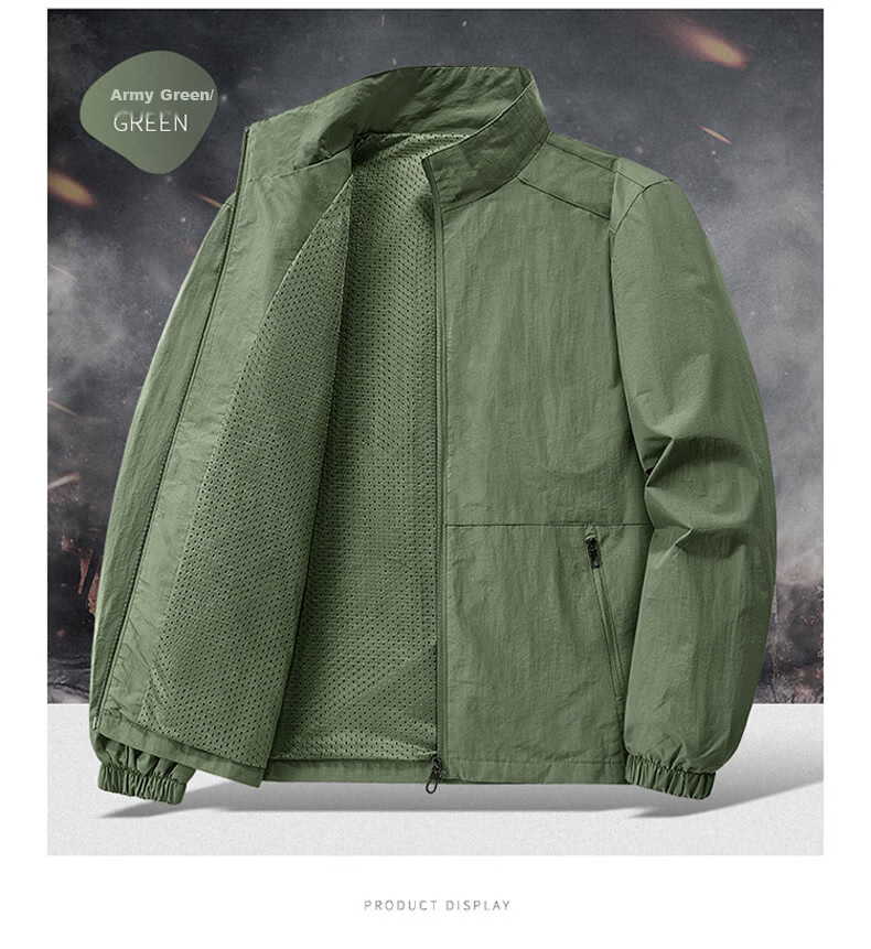 JEEP SPIRIT Men's Jacket Lightweight Business Casual Coat Military Green XL 11