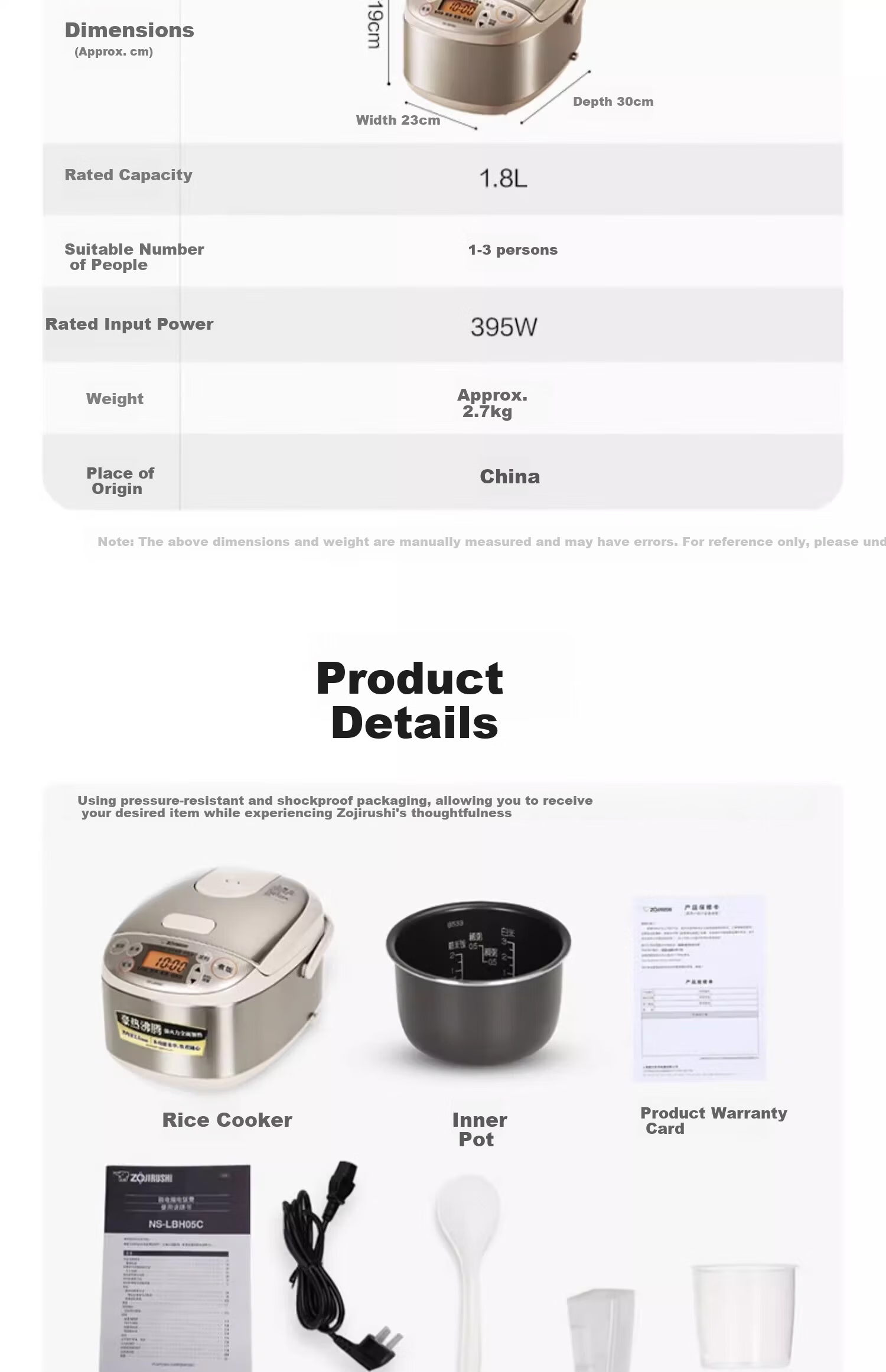 ZO JIRUSHI Mini Household Multifunctional Smart Scheduled Rice Cooker Non-stick Easy-to-Clean Inner Pot Black Inner Pot 8 Cooking Functions 1.8L (1-3 People) 12