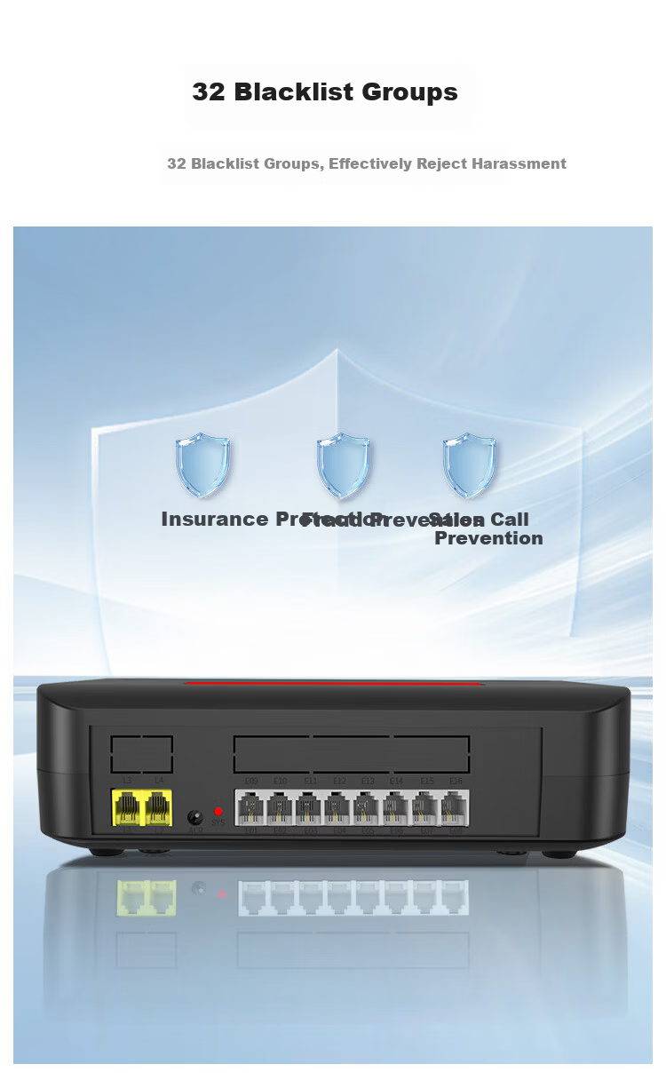 CHINO-E Programmable Telephone Exchange Group Enterprise Switchboard Internal Extension Hotel Desktop Plug-and-Play Switch 4 Lines 16 Extensions ZN860-416 3