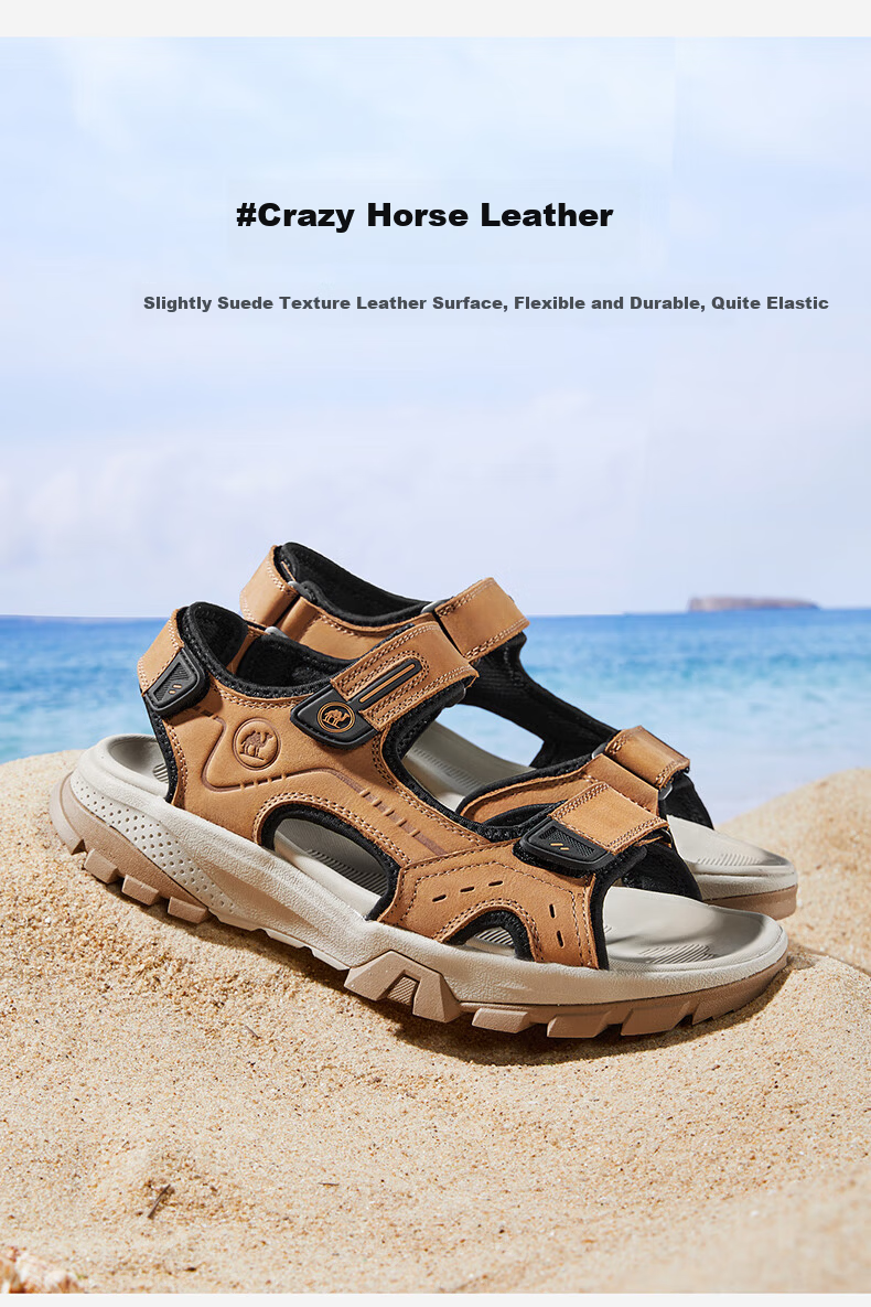CAMEL Outdoor Beach Sandals Men Breathable Casual Dual-use Slippers P15M307026 Camel Color Size 41 3