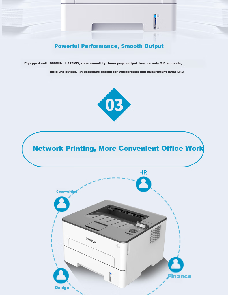 PANTUM P3370DN Smart Series High-Speed Duplex Network Commercial Monochrome Laser Printer (Automatic Duplex A4 USB Printing) 3