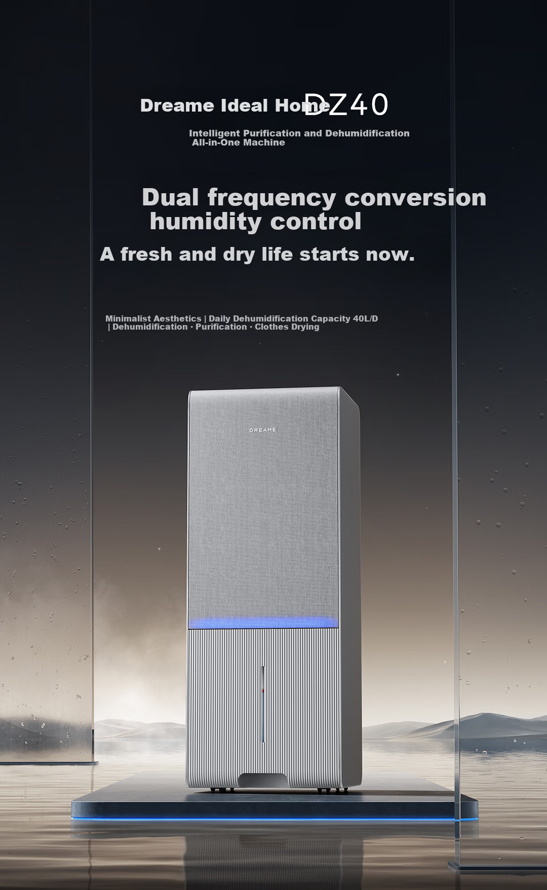 Dreame DZ40 Dehumidifier Silent Inverter Purification 40L/Day Home Clothes Dryer Basement Dehumidifier 1