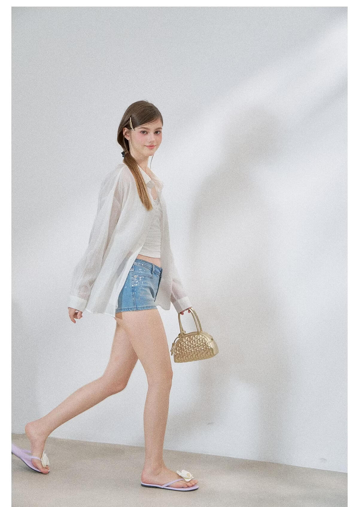 ICH MODE "Spring Light Leisure" Lyocell Sun Protection Long Sleeve Shirt Women Lazy Style Thin Jacket White M 39