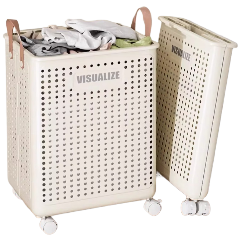 EACHY Foldable Laundry Hamper with Wheels Large Capacity Dirty Clothes and Toy Storage Basket Extra Large