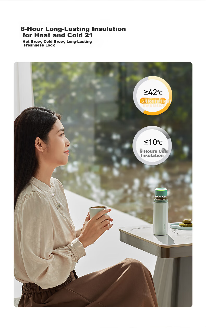 Hongmeng Smart Choice Haers Intelligent Tea Brewing Insulated Water Separation Titanium Coated Unisex Water Bottle 450ml Business Gift 10