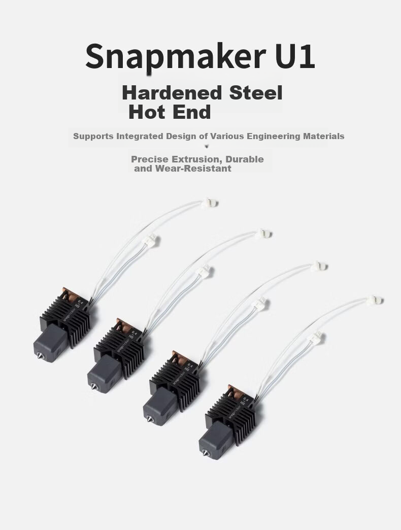 SNAPMAKER Quick Build 3D Printing Module Accessory 0.4mm Hardened Steel Hotend Kit (4pcs) for U1 1