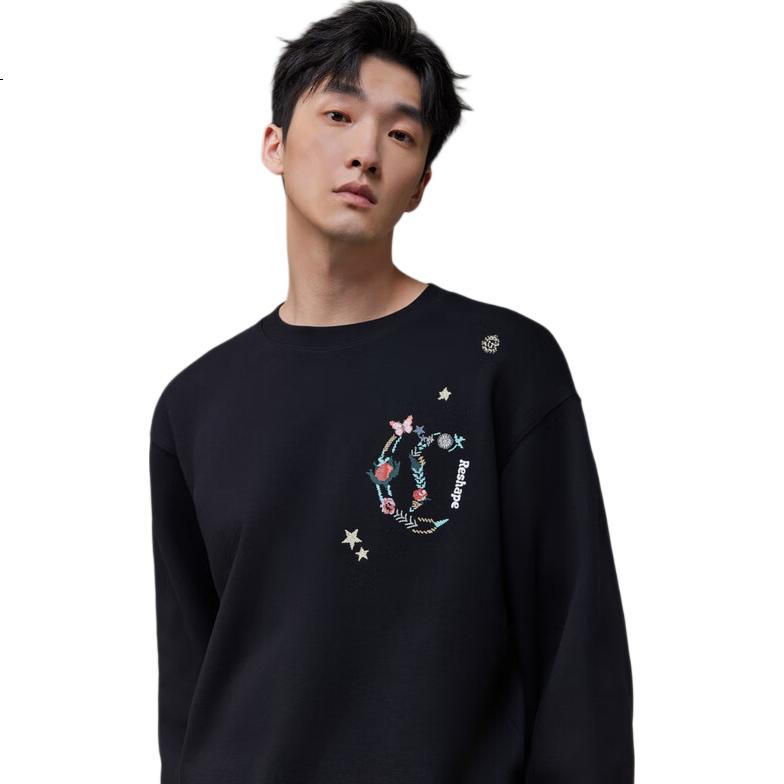 CABBEEN [365G Fish Scale Fabric] Men's Sweatshirt with LOGO Single C Combination Floral Design Winter Long-Sleeve Hoodie