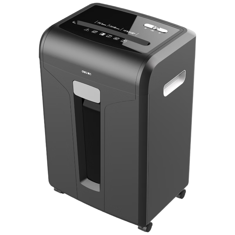 Deli Commercial Multi-Media Shredder GBM020 120-Minute Continuous Shredding CD Card Shredder Level 4 Security 18-Sheet Cross-Cut 32L Large Capacity Visible Waste Bin