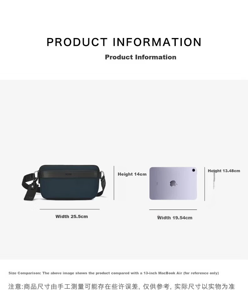 TUMI MONROE Series Men's Black Waist Bag/Chest Bag Crossbody Sports Travel Gift for Boyfriend Husband 2