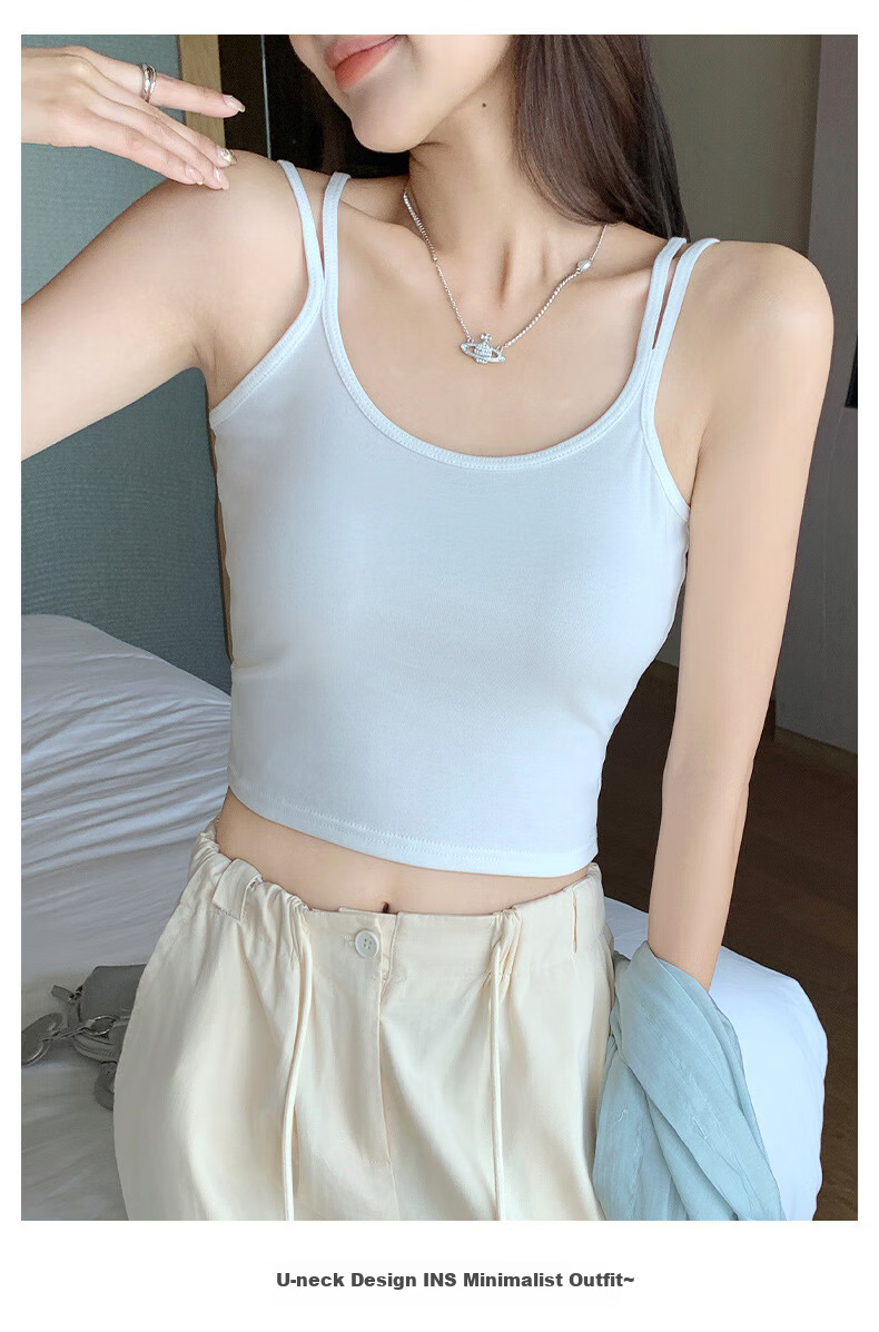 Langsha White Camisole Vest Women 2026 New Versatile Backless Slim Sleeveless Top 13