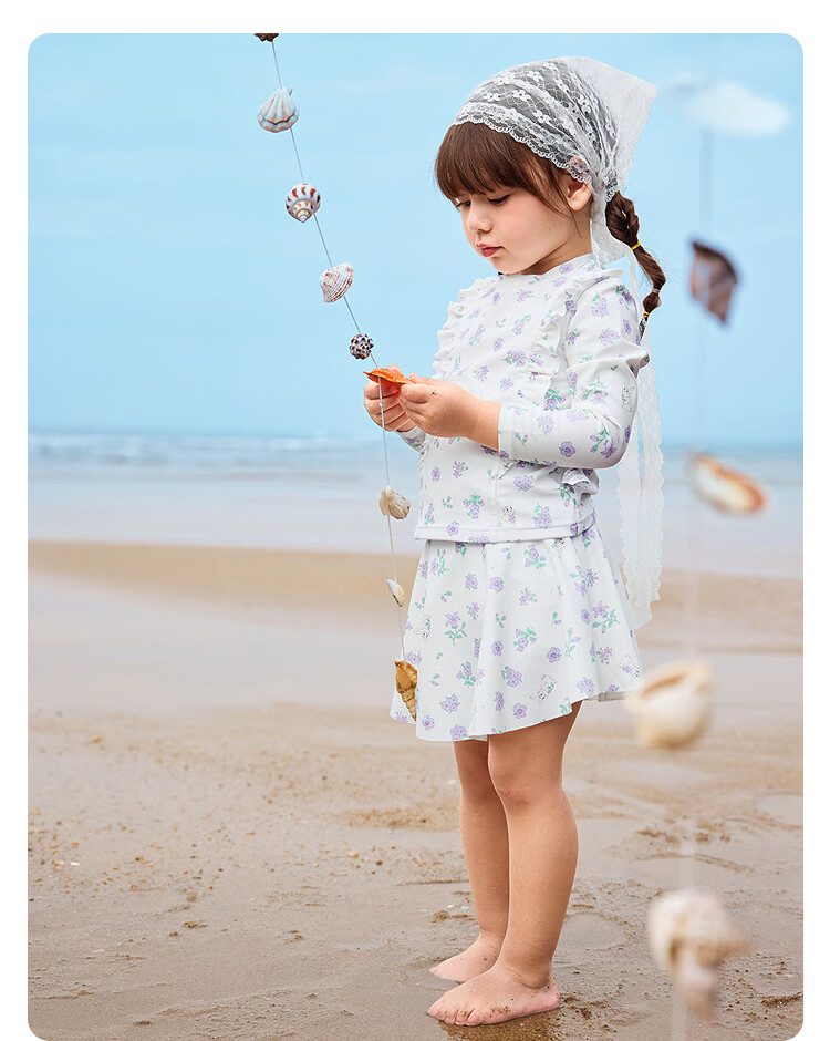 Balabala Kids Swimwear Girls 2026 New Split Sunscreen Chlorine-Resistant Swimming Set Skirt Outdoor Beach Two-Piece 21