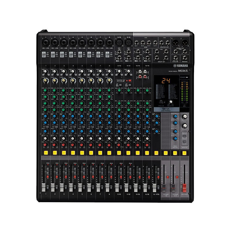 YAMAHA MG16X (Partially) 16-Channel Mixer with 24 Effects, 10 Microphone Inputs, 8 Mono + 4 Stereo Channels, Suitable for Meetings And Performances