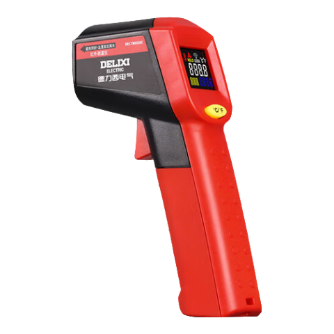 DELIXI ELECTRIC Infrared Thermometer, High-Precision Temperature Gun with Color Screen And Digital Display, Handheld Industrial-Grade Thermometer, Single Point