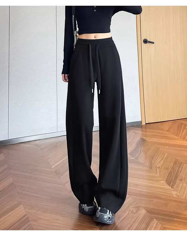 La Chapelle Women's Narrow Fit Sports Pants Spring Thin Wide Leg Casual Pants Summer Straight Leg Sweatpants White Gray 4XL 16
