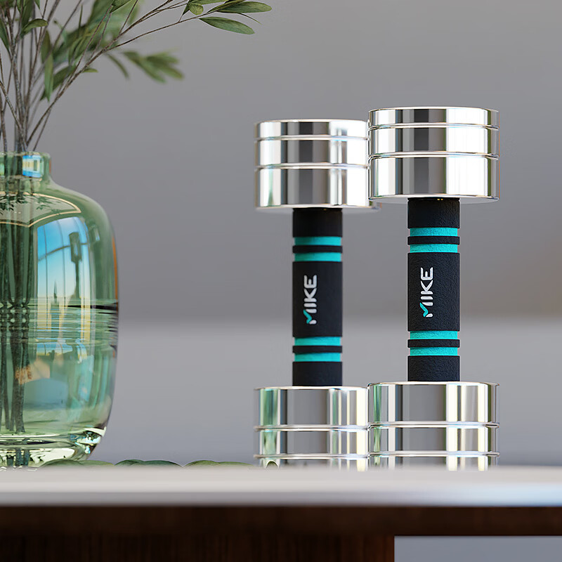 Miker Pure Steel Dumbbells Adjustable Detachable Electroplated Stainless Steel 10KG Pair for Men and Women Home Fitness