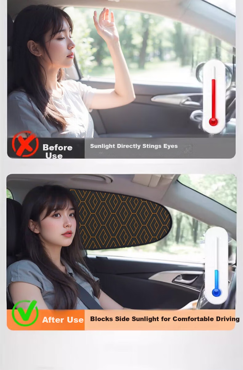 Digalun Car Sunshade Curtain Interior Sun Block Heat Insulation Sunshade Window Curtain for Car Glass Side Window 7
