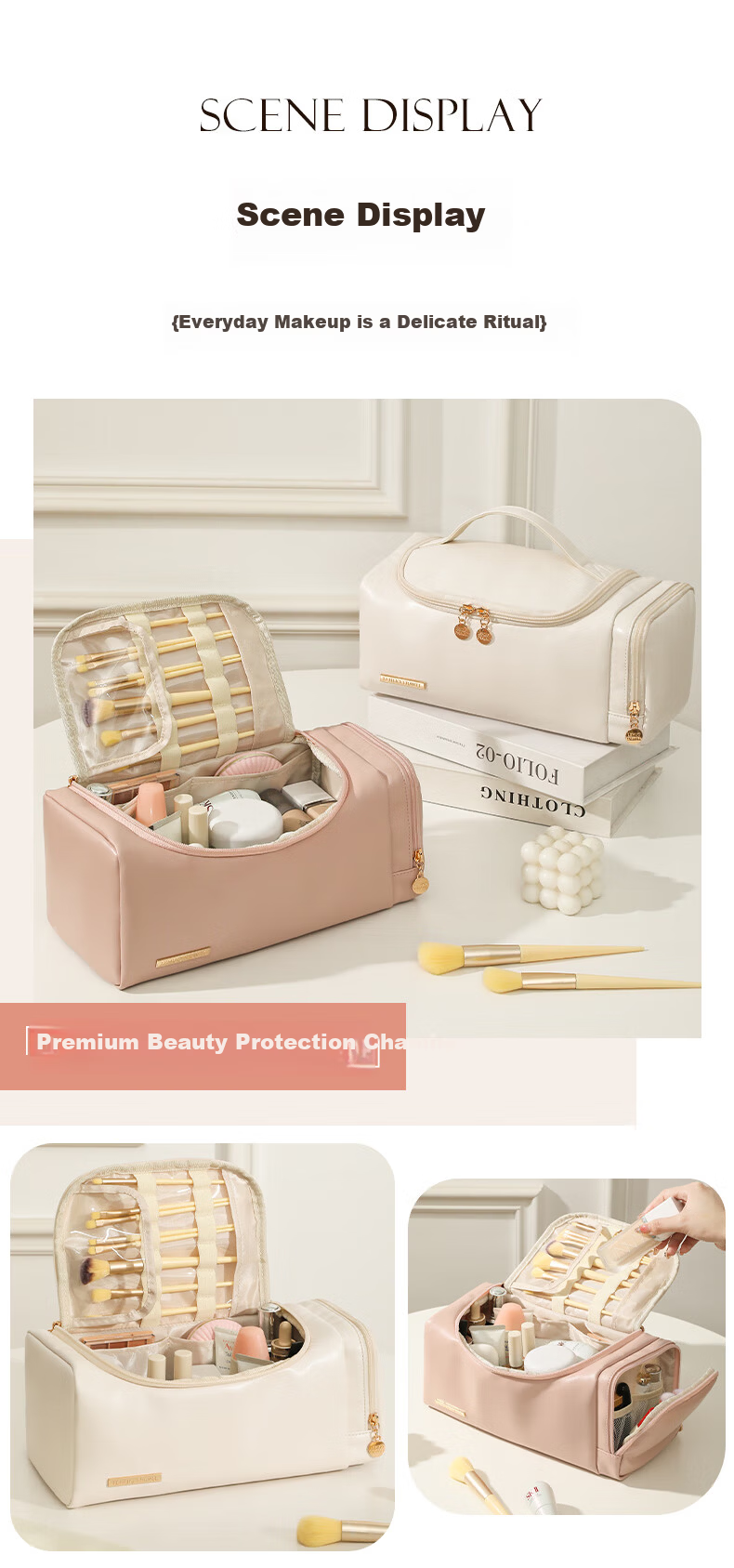 LOHAS Travel Makeup Bag Portable Large Capacity Toiletry Skincare Storage Pouch High-End Stylish Women's Travel Business Trip Organizer 13