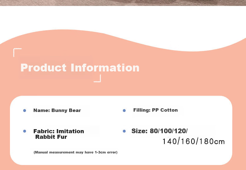 Hushi Little Treasure Bear Plush Toy 80cm - Women's Day Goddess Gift, Birthday Present for Girlfriend, Sleeping Hug Bear for Girls 2