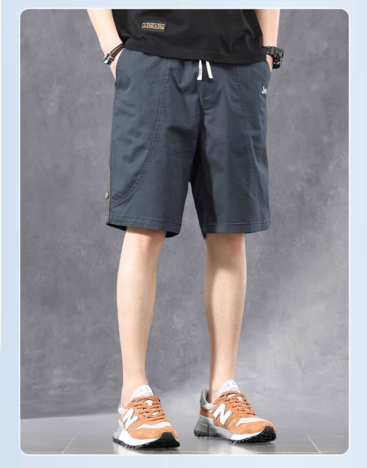 JEEP Men's Summer Loose Fit Dark Gray Cargo Shorts, Size M 5