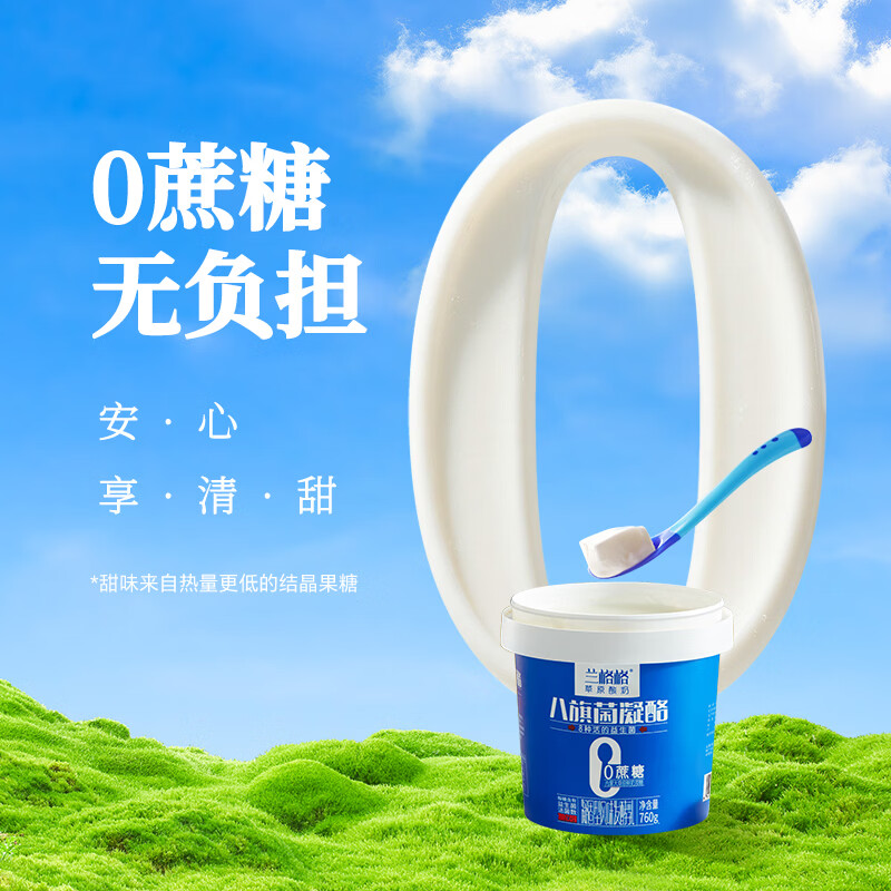 兰格格 草原酸奶 八旗菌凝酪760g*1 活的益生菌 生鲜低温  0蔗糖老酸奶