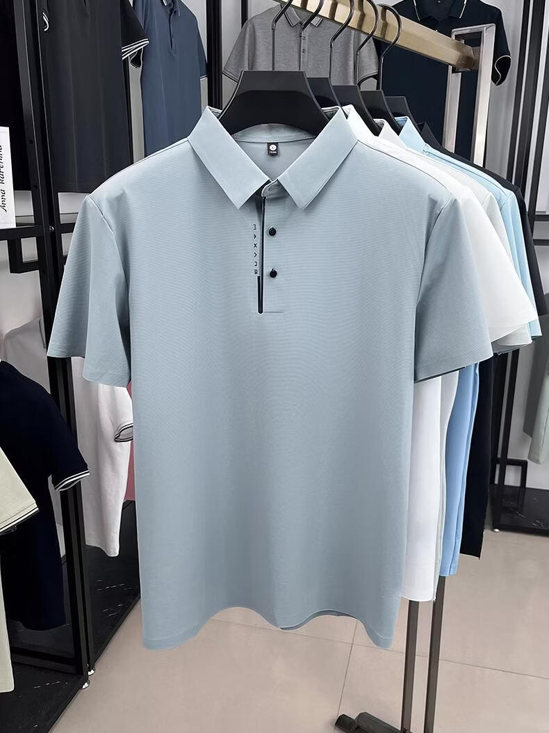 ROMON Ice Silk Sun Protection Polo Shirt Summer Men's Thin Cool Quick-Dry Fashion Casual Youth Short Sleeve T-Shirt 19