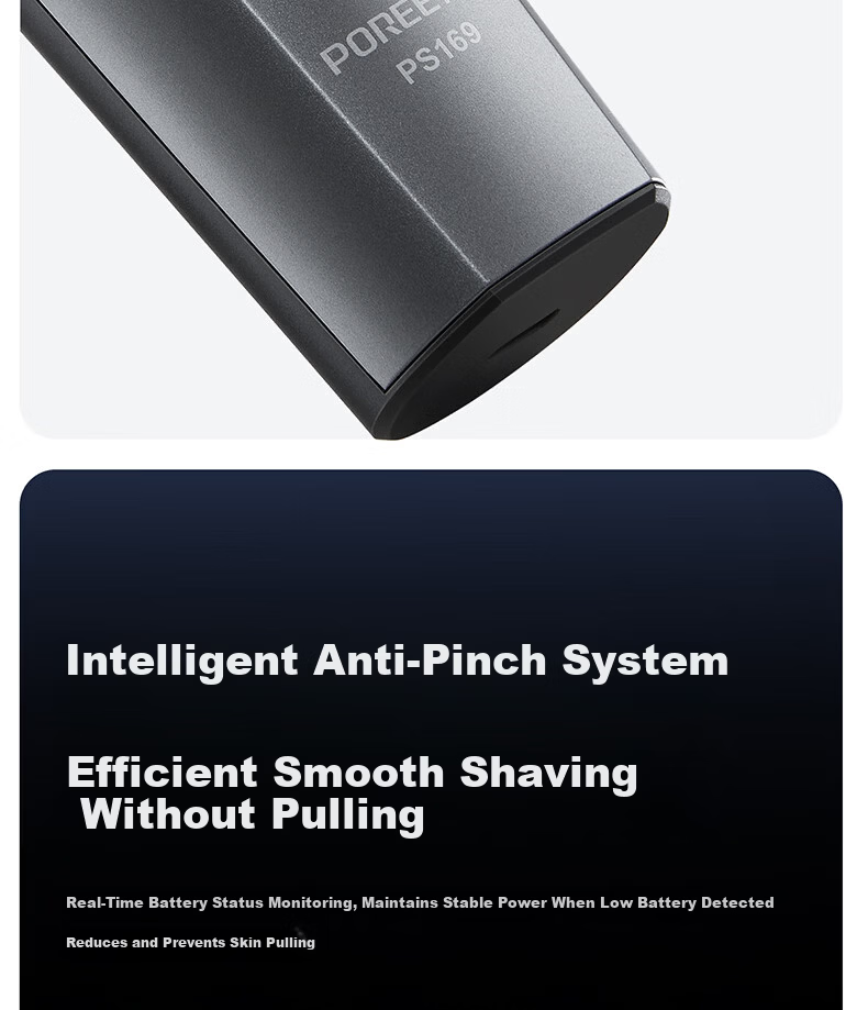 FLYCO Borui Series Electric Shaver Beard Trimmer Anti-Pinch Washable Fast Charging Wet and Dry Use PS169 Gift for Boyfriend Elders Holiday Birthday New Year 7