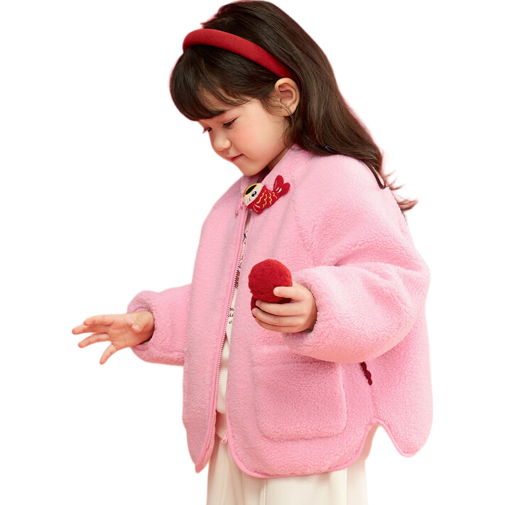 BALABALA Boys' Cotton Jacket, Girls' Padded Coat, Baby Winter Clothing, New Year's Outfit, Plush Outerwear, 208125106201