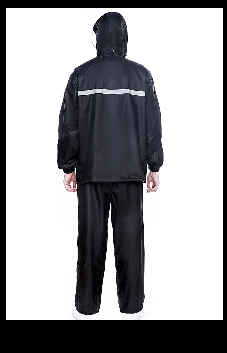Leyoubai Easy Raincoat Set Spring Yafang 3XL Adult Split Type Raincoat and Pants for Cycling Delivery Traffic Heavy Rain Reflective 16