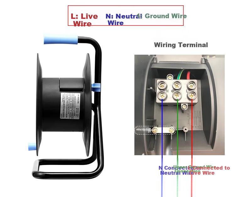 BULL GN-804D Four-Socket Five-Hole Retractable Extension Cord Reel with Overheat Protection 10A+16A High-Power Power Strip Mobile Cable Winder Empty Reel Without Cable 20